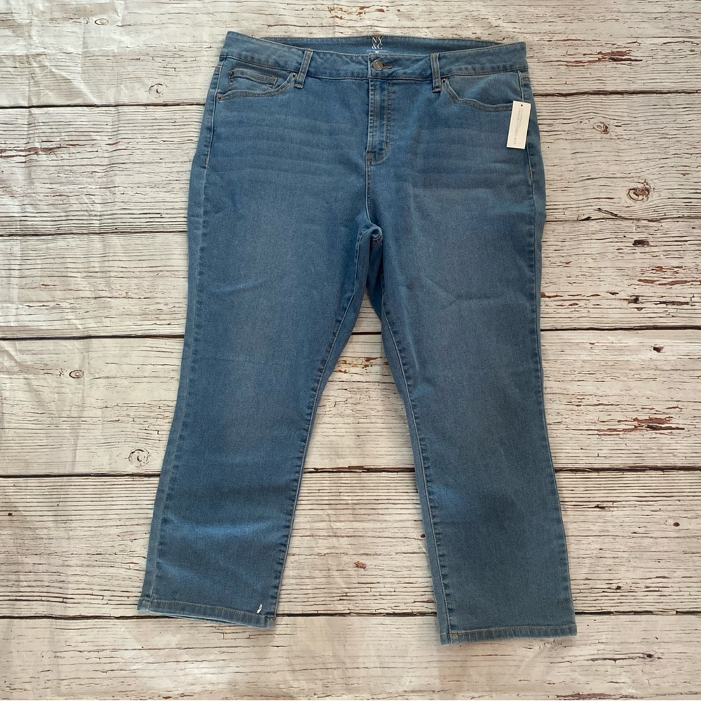 New York & Company Jeans Women's Size 20 Blue Denim Capri NEW